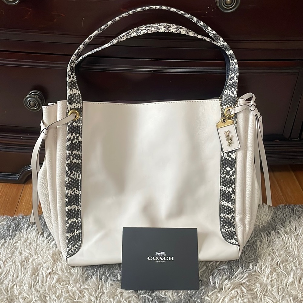 Coach Handbag: Colorblock Snake Harmony Hobo 33 B4/Chalk